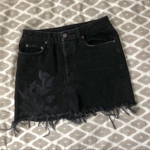 Ripped Black Denim Skirt - LF